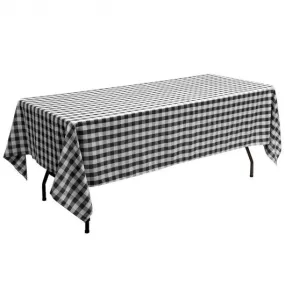 10 Pcs 60" x 102" Rectangular Polyester Checker Kitchen Tablecloth-Black