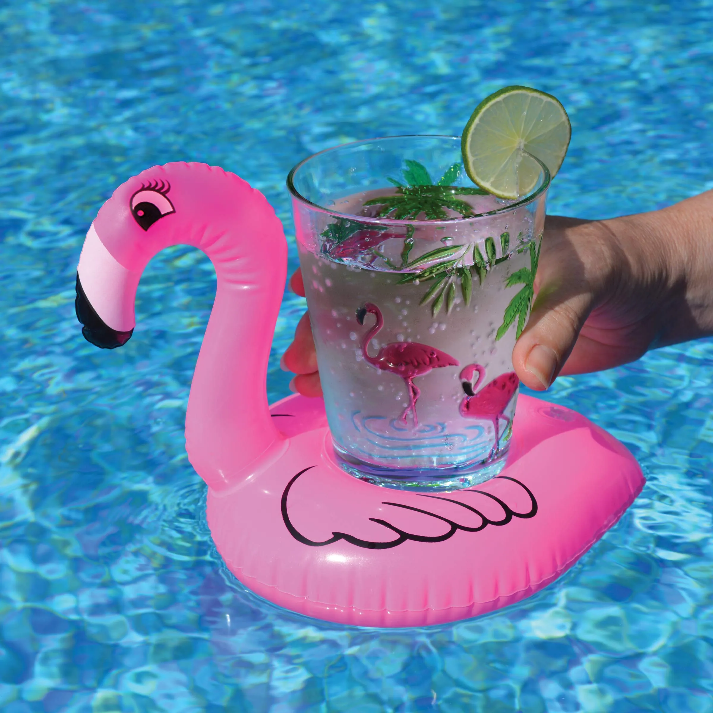 12 Drink holders drink floaties, Pool drink holder floats, flamingo inflatable floating