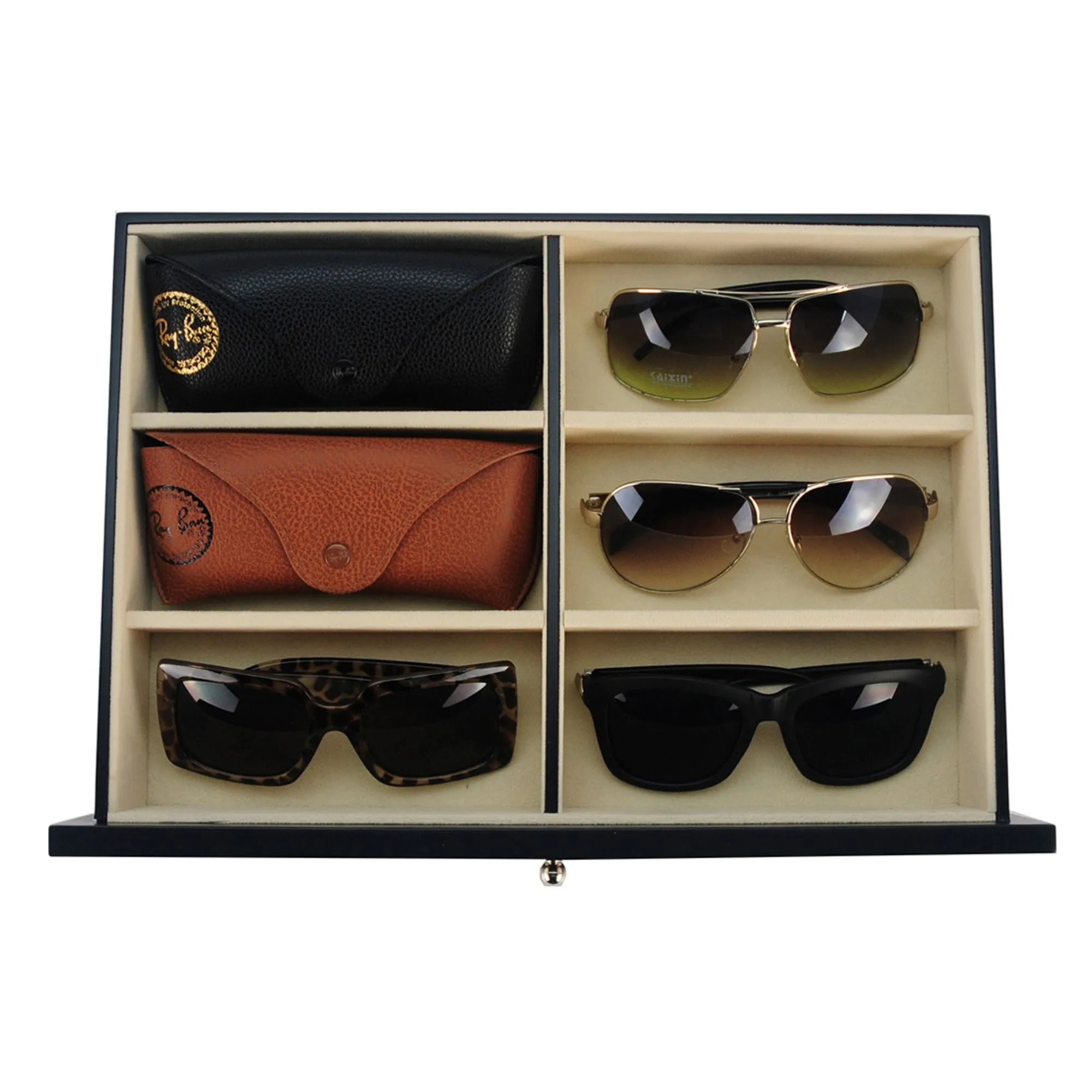 12 Pairs Ebony Wooden Sunglass Box