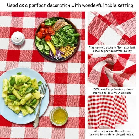 2 Pcs Stain Resistant and Wrinkle Resistant Table Cloth-Red