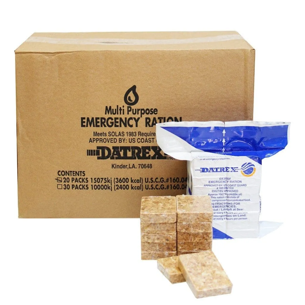 3600 Calorie Datrex Emergency Food Rations, (Case of 20)