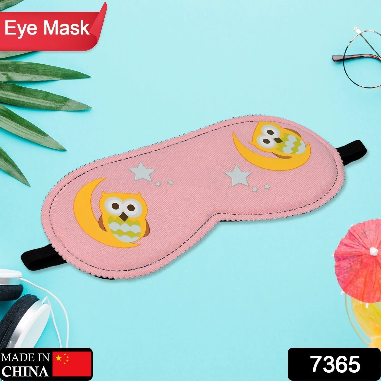 7365  SLEEPING MASK LIGHTWEIGHT COTTON FABRIC BLINDFOLD SOFT EYE MASK SUPER NEW PREMIUM EYE MASK (1 PC)