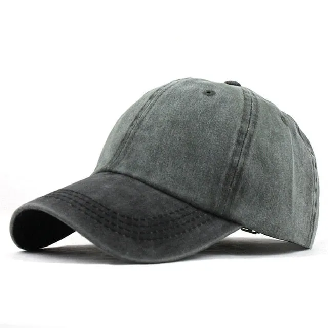 9 colors Washed Denim Two Color Snapback Baseball Cap