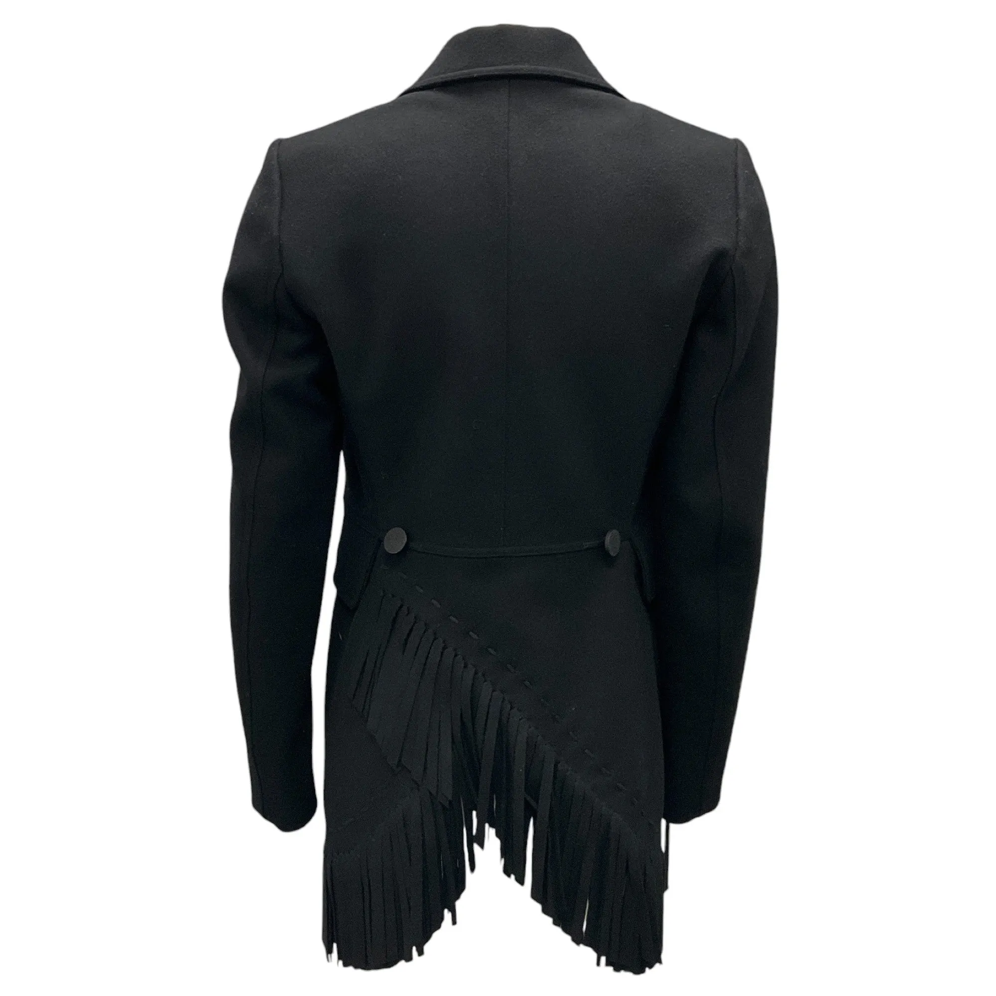 Alaia Black Fringed Wool and Cashmere Jacket