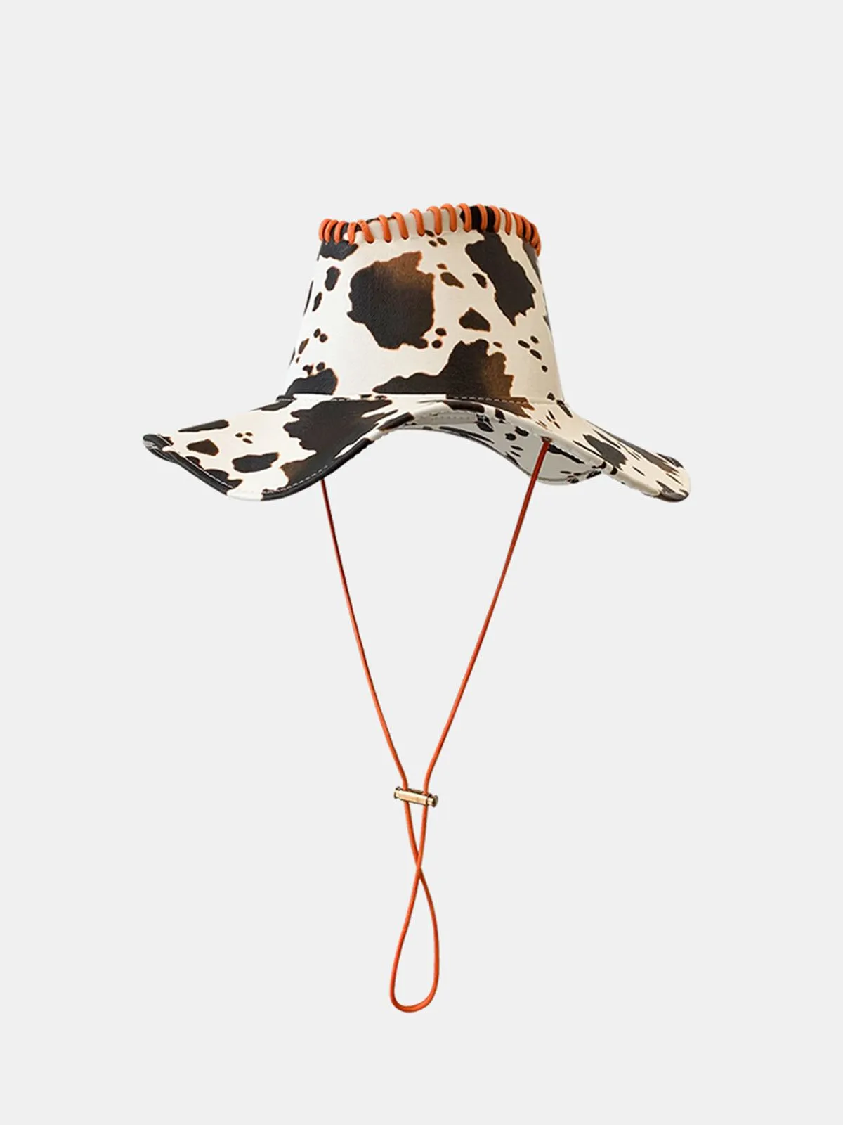 AlanBalen® - Cow Print Drawstring PU Leather Hat