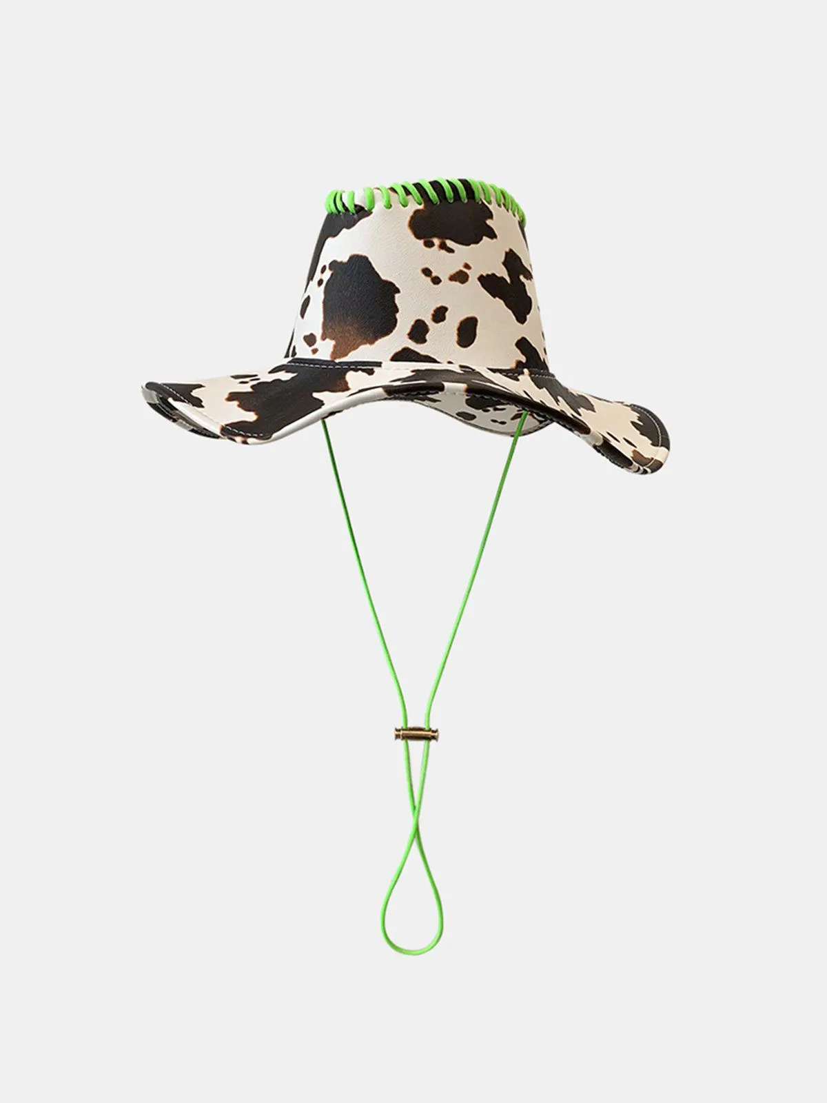 AlanBalen® - Cow Print Drawstring PU Leather Hat