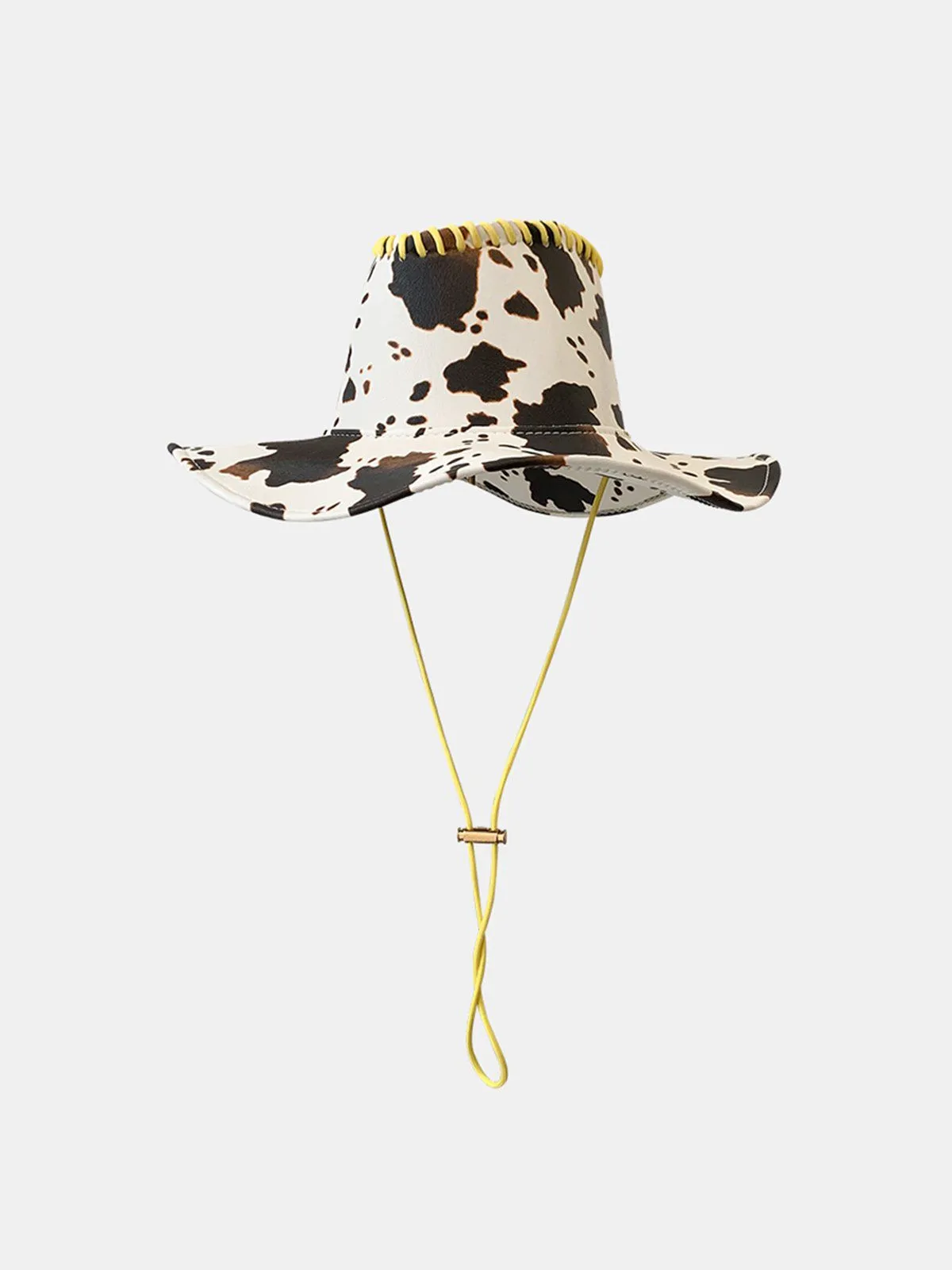 AlanBalen® - Cow Print Drawstring PU Leather Hat