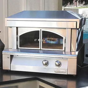 Alfresco 30-Inch Stainless Steel  Outdoor Pizza Oven for Countertop Mounting - Natural Gas