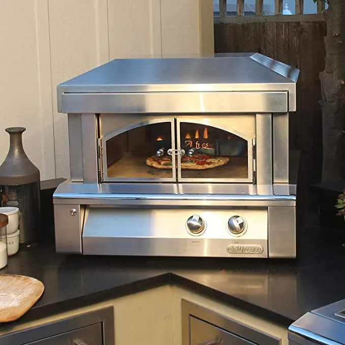 Alfresco 30-Inch Stainless Steel  Outdoor Pizza Oven for Countertop Mounting - Natural Gas