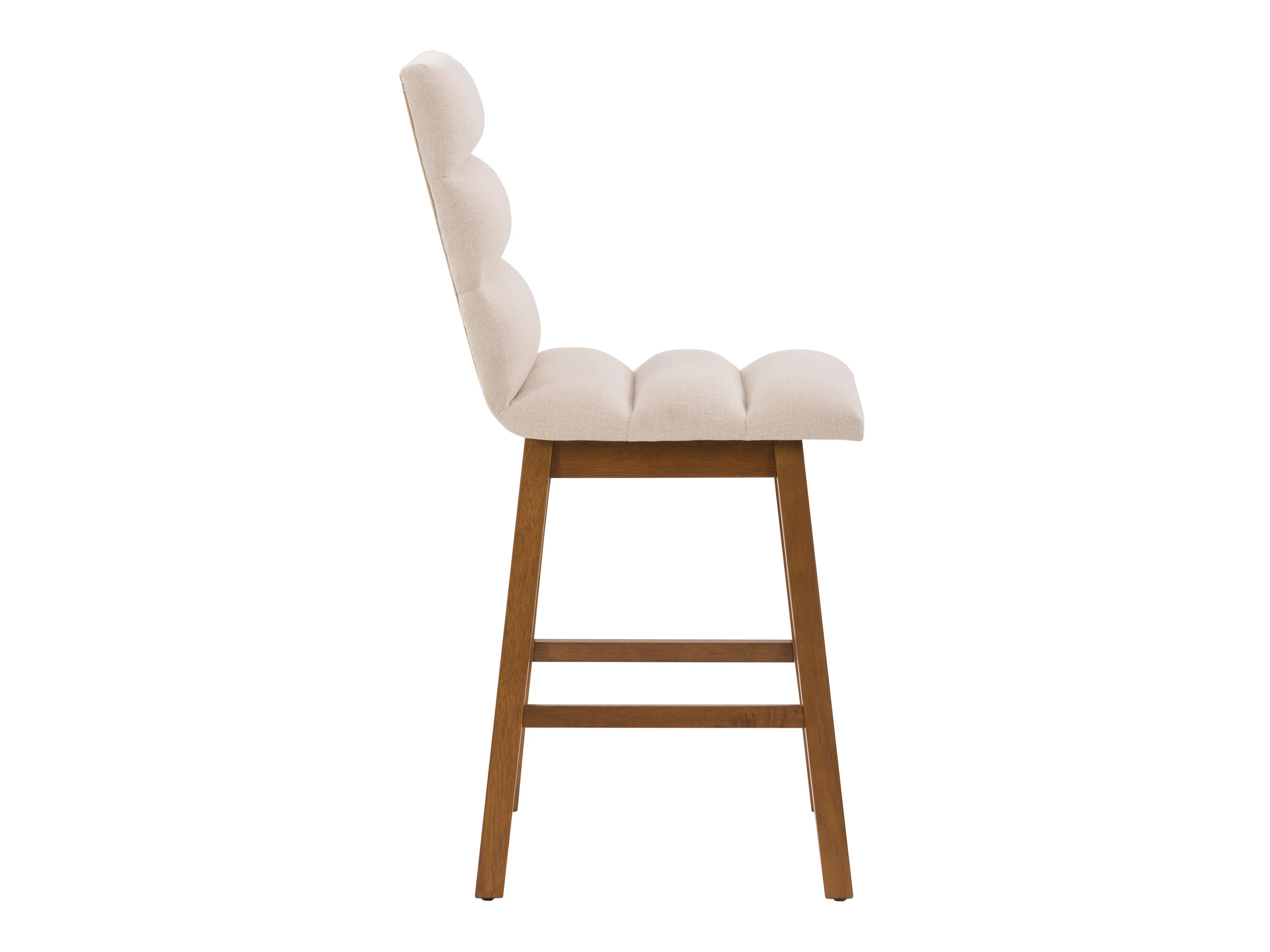 Beige Channel Tufted Bar Stools