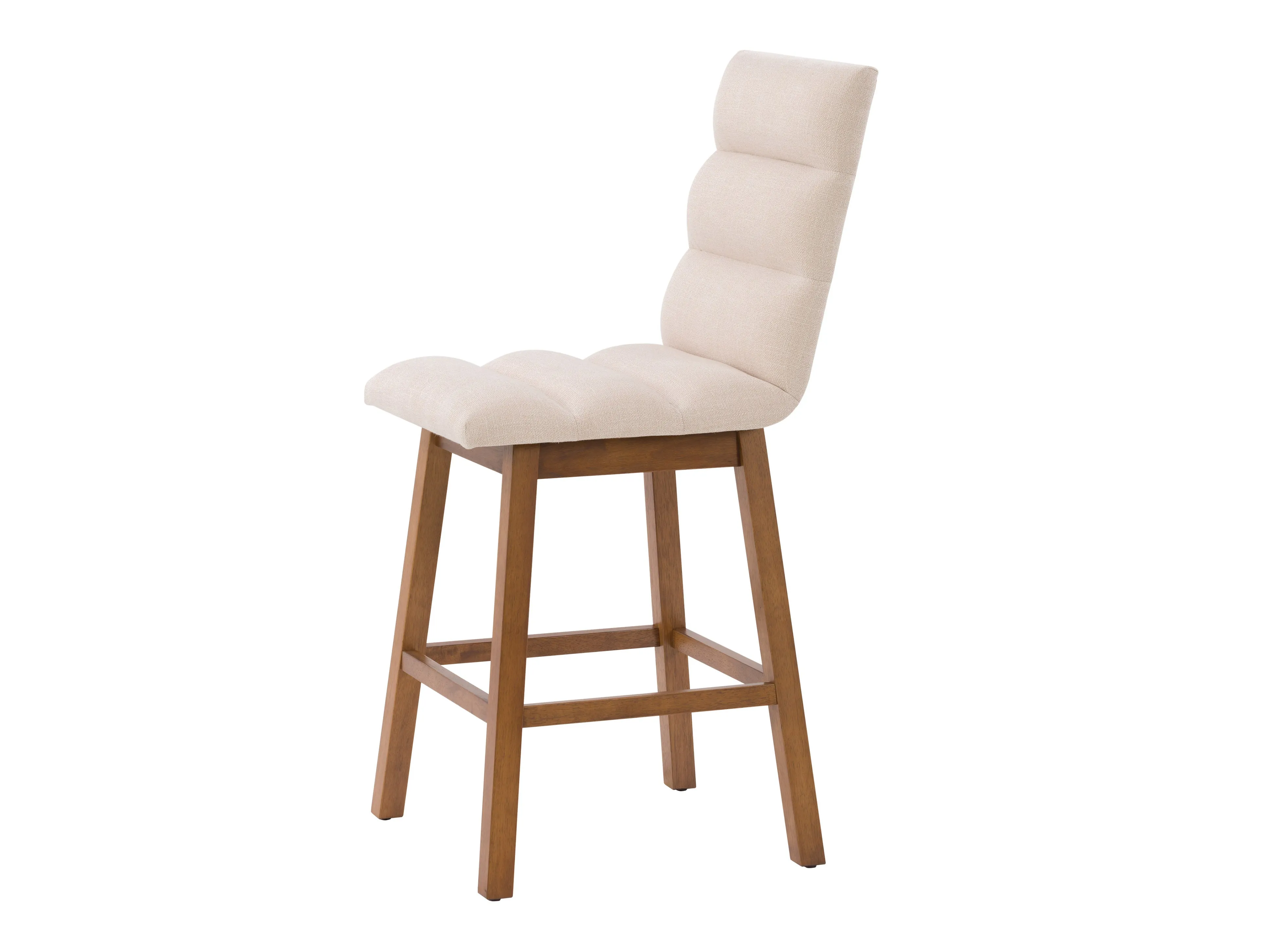 Beige Channel Tufted Bar Stools