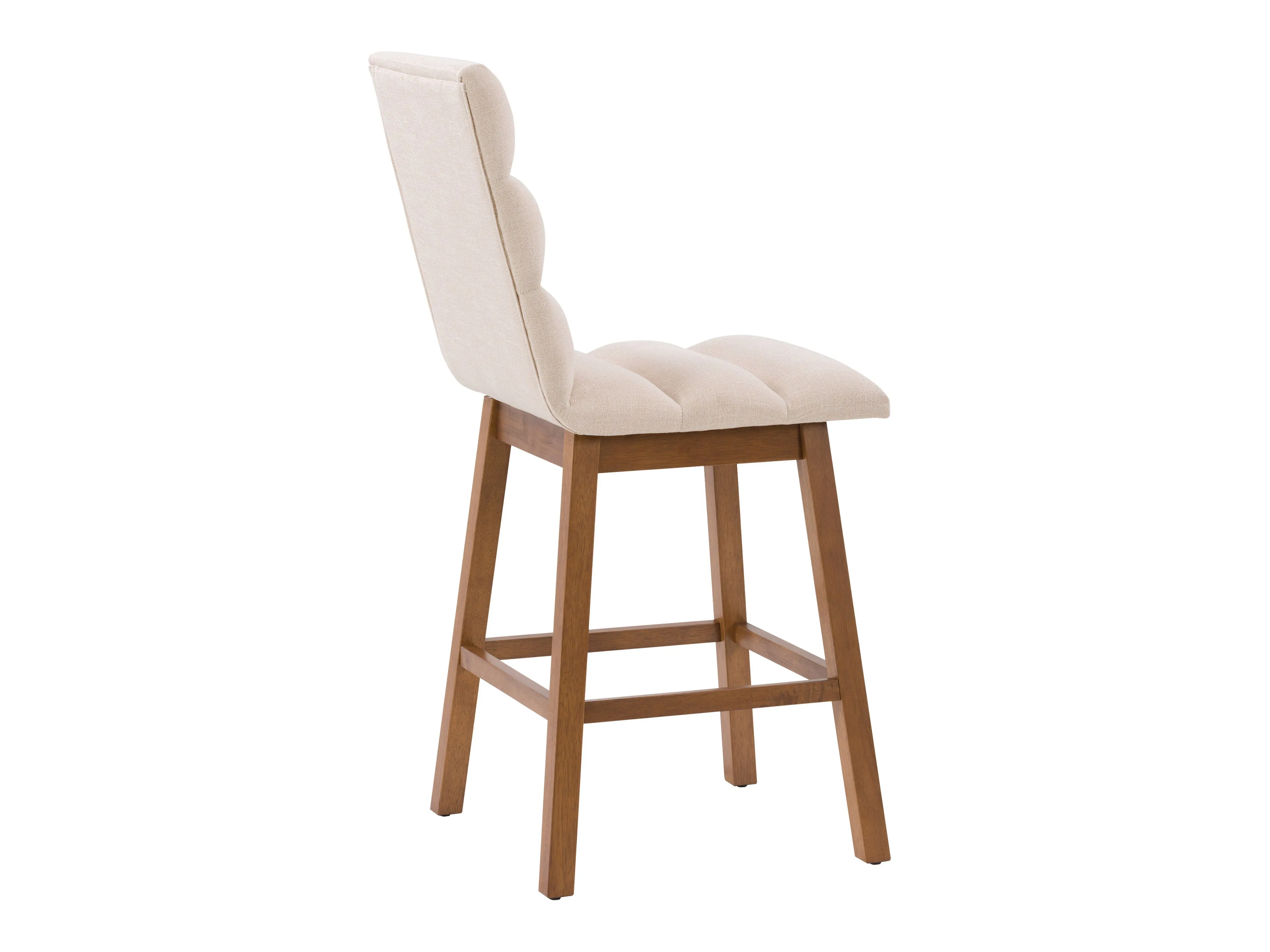 Beige Channel Tufted Bar Stools