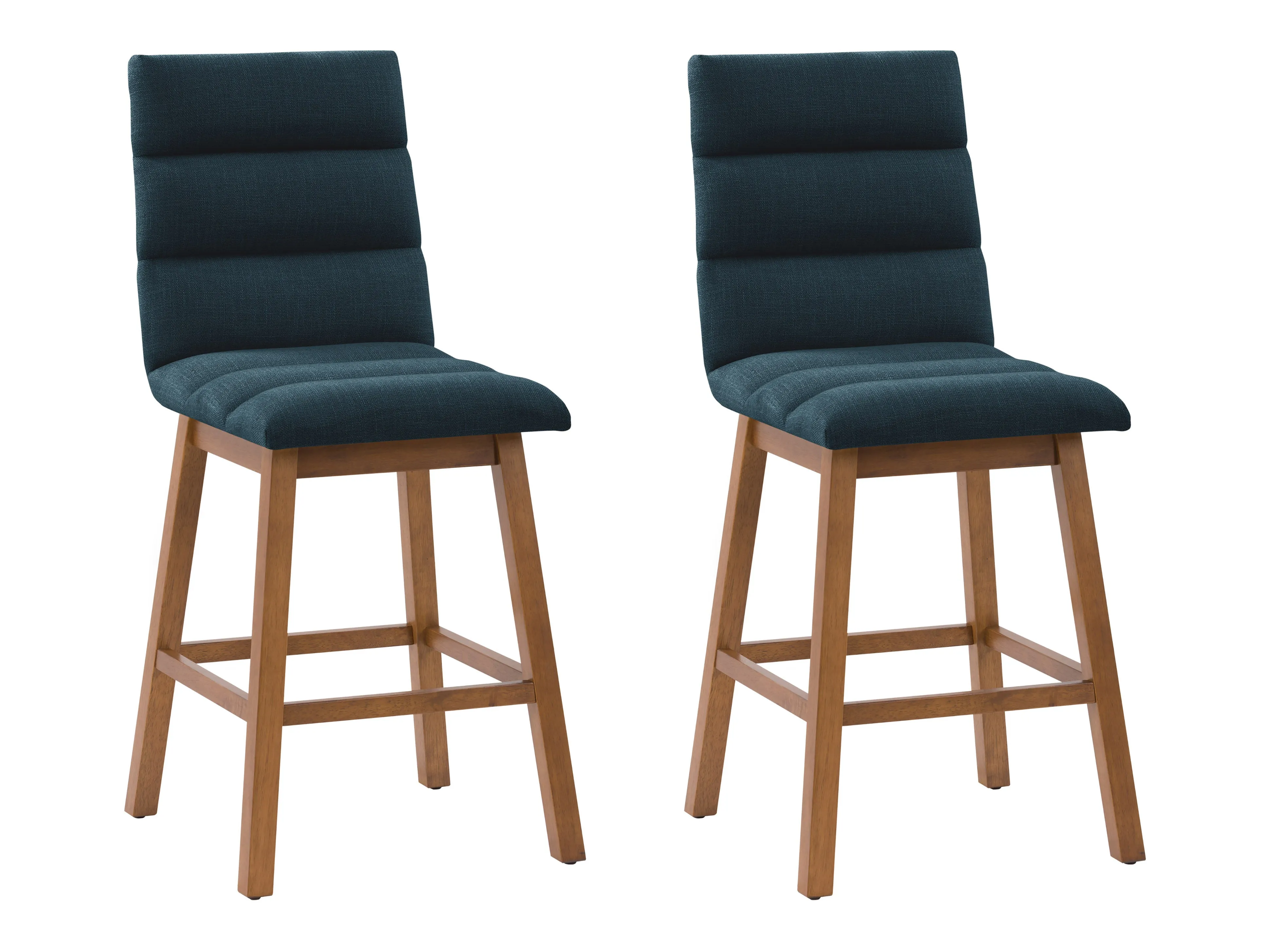 Blue Channel Tufted Bar Stools