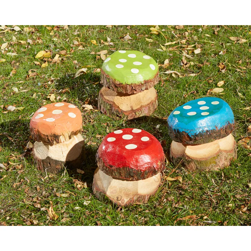 Colourful Mushroom Stools (4Pk)