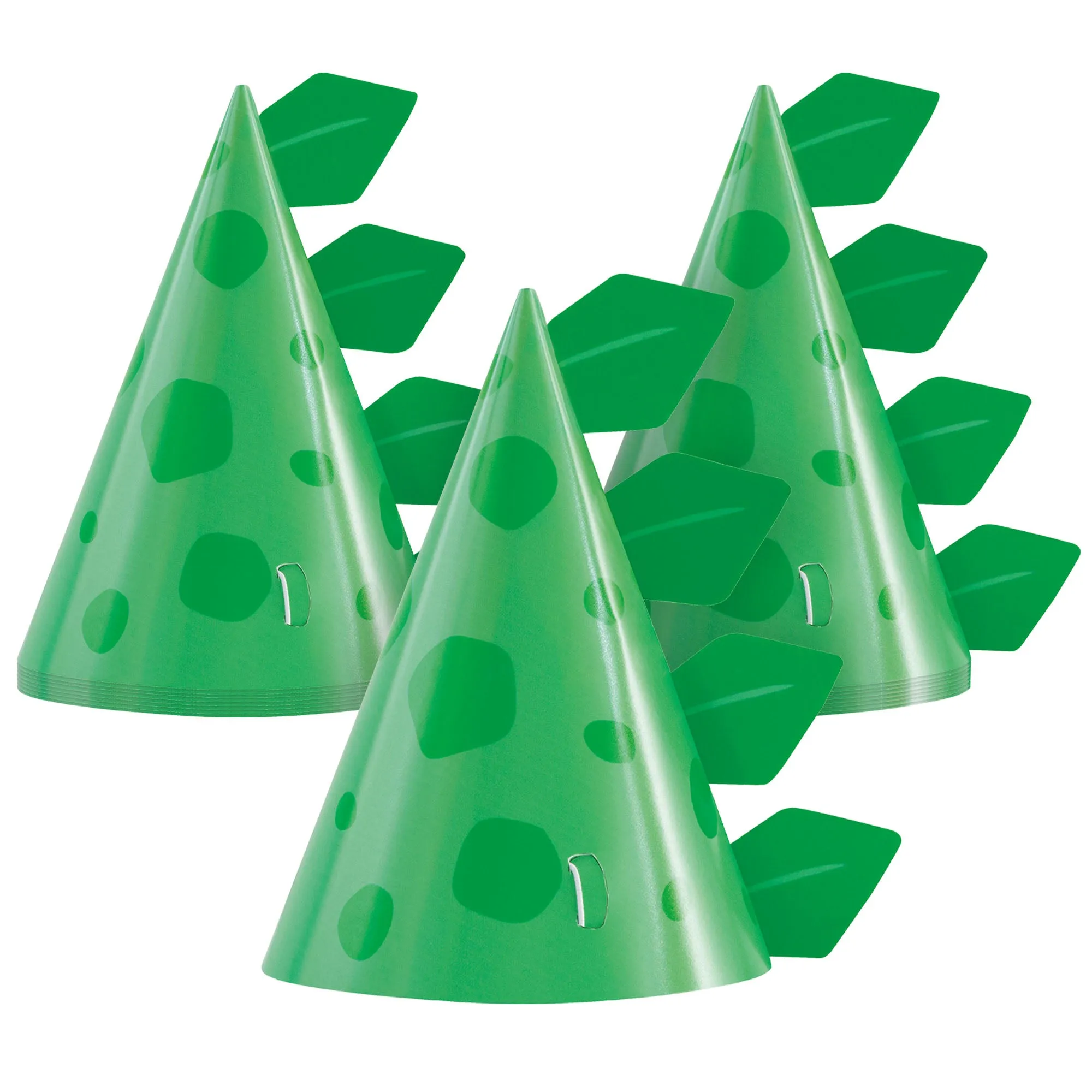 Dinosaur Party Supplies - Green Dinosaur Cone Party Hat Birthday Accessories, 16 Count