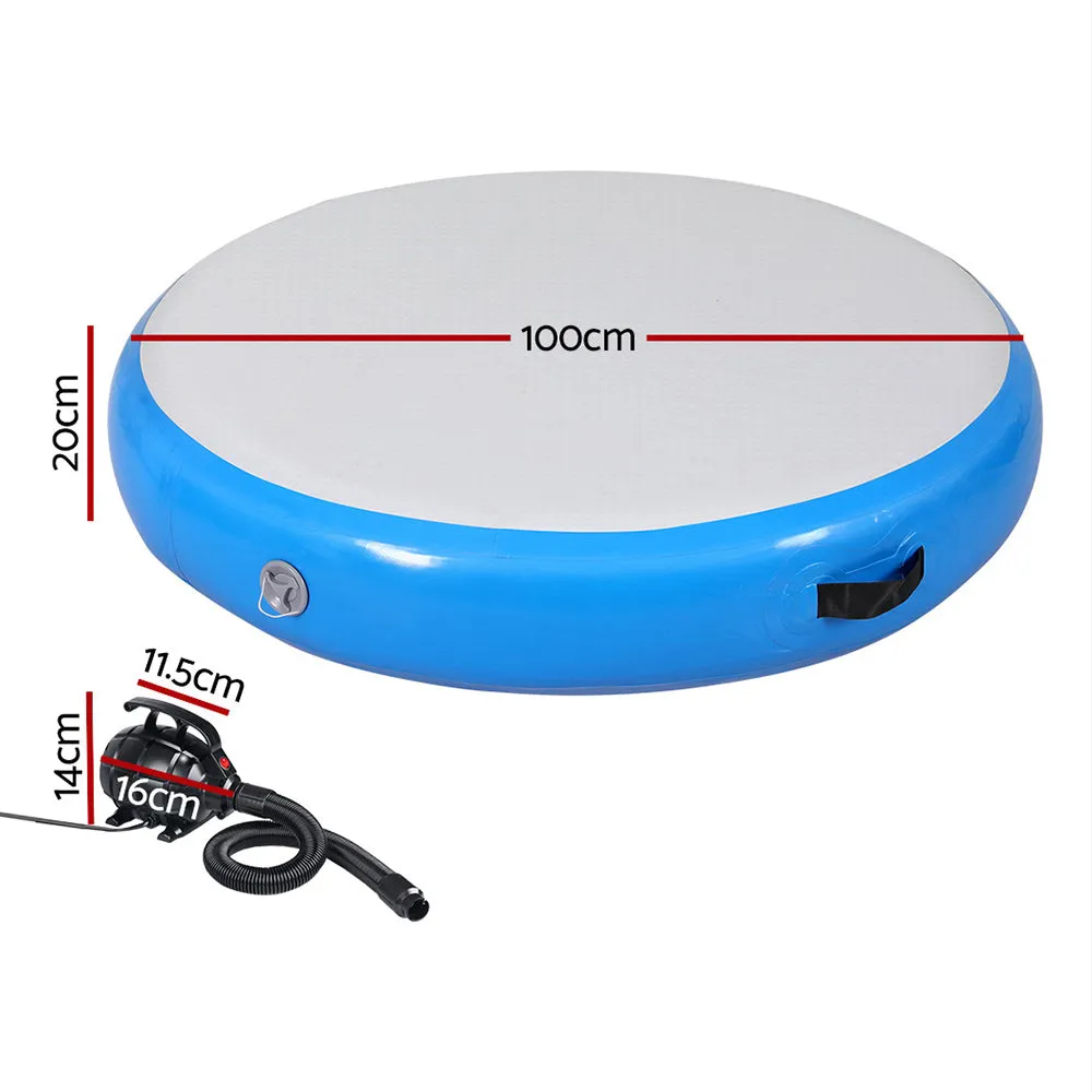 Durable Anti-Slip 1m Air Track Round Mat w/ Pump - Everfit