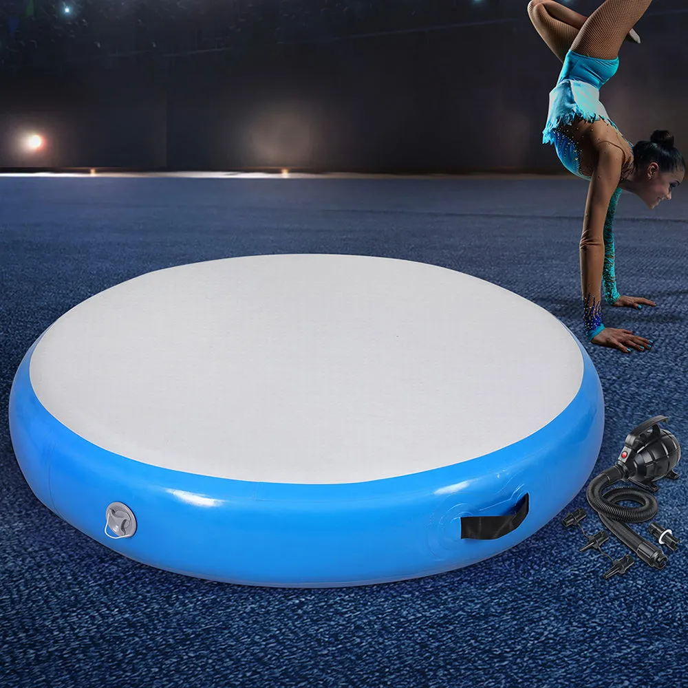 Durable Anti-Slip 1m Air Track Round Mat w/ Pump - Everfit