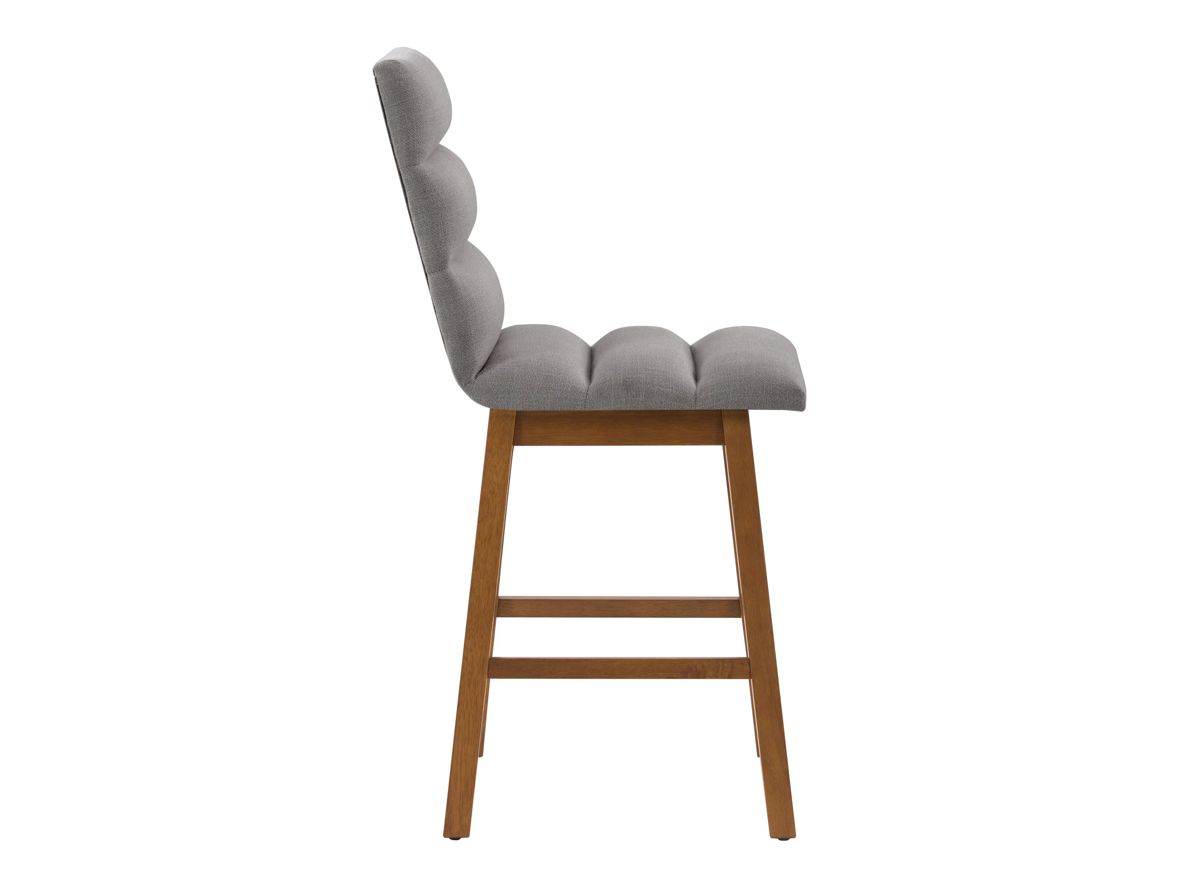 Light Grey Channel Tufted Bar Stools