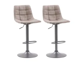 Light Grey Swivel Bar Stools, Set of 2