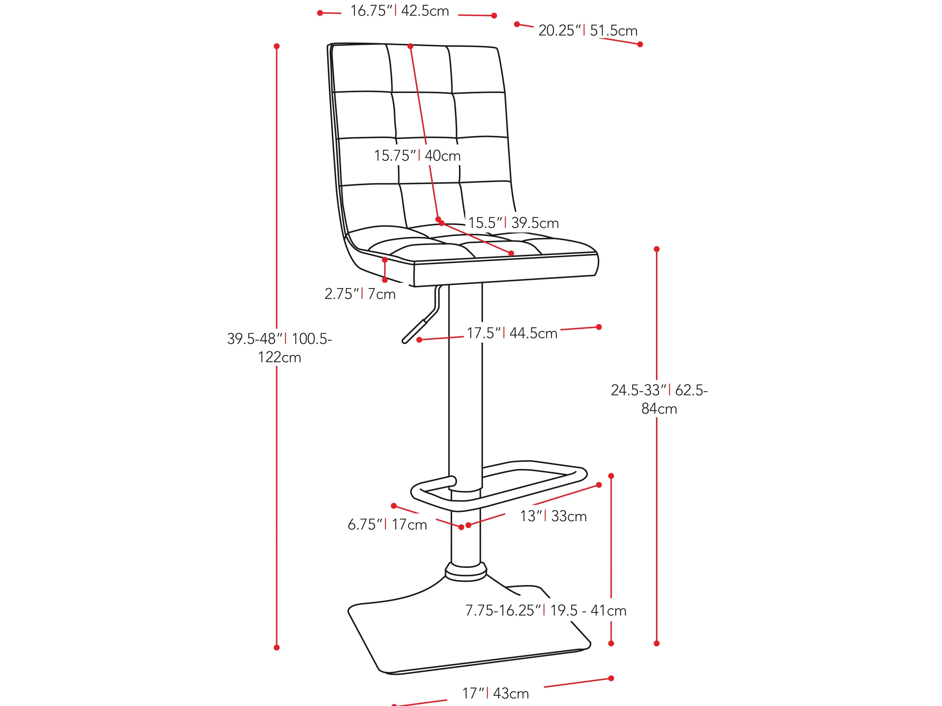 Medium Grey High Back Bar Stools, Set of 2