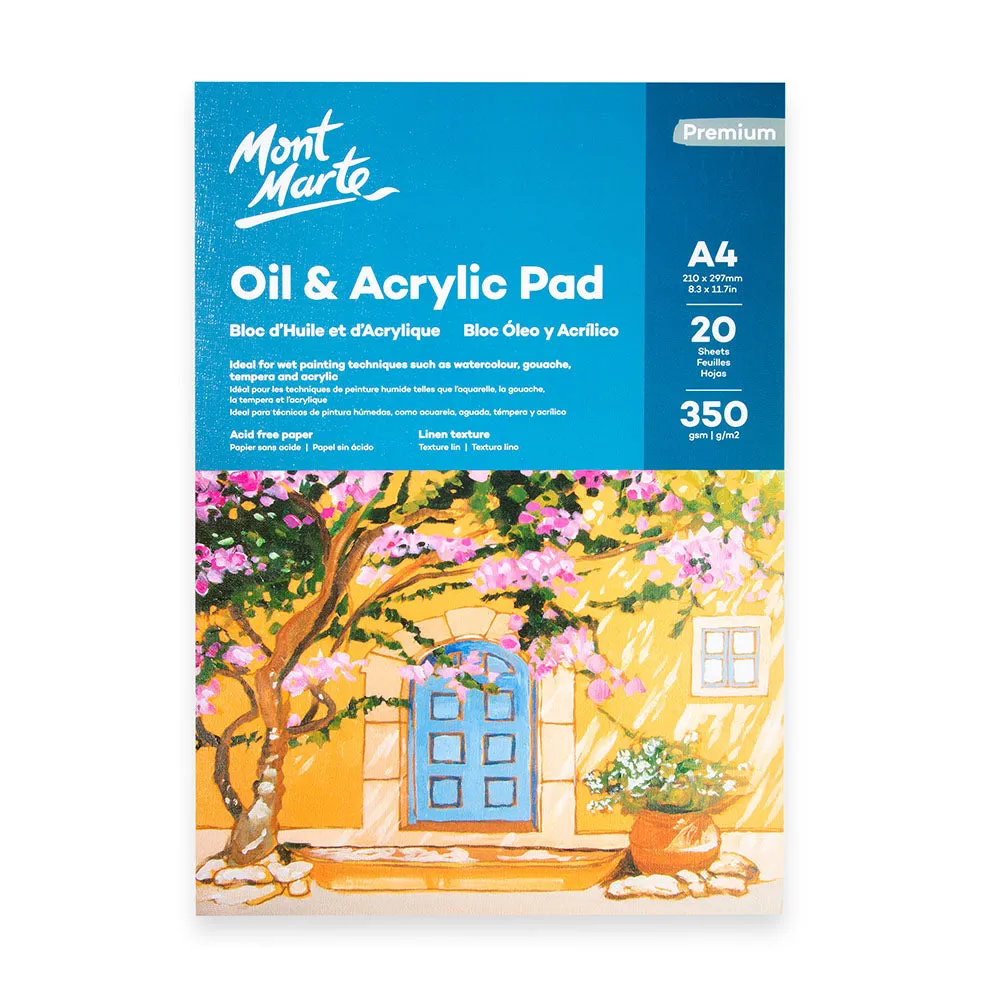 Oil & Acrylic Pad Premium A4 20 Sheets 250gsm