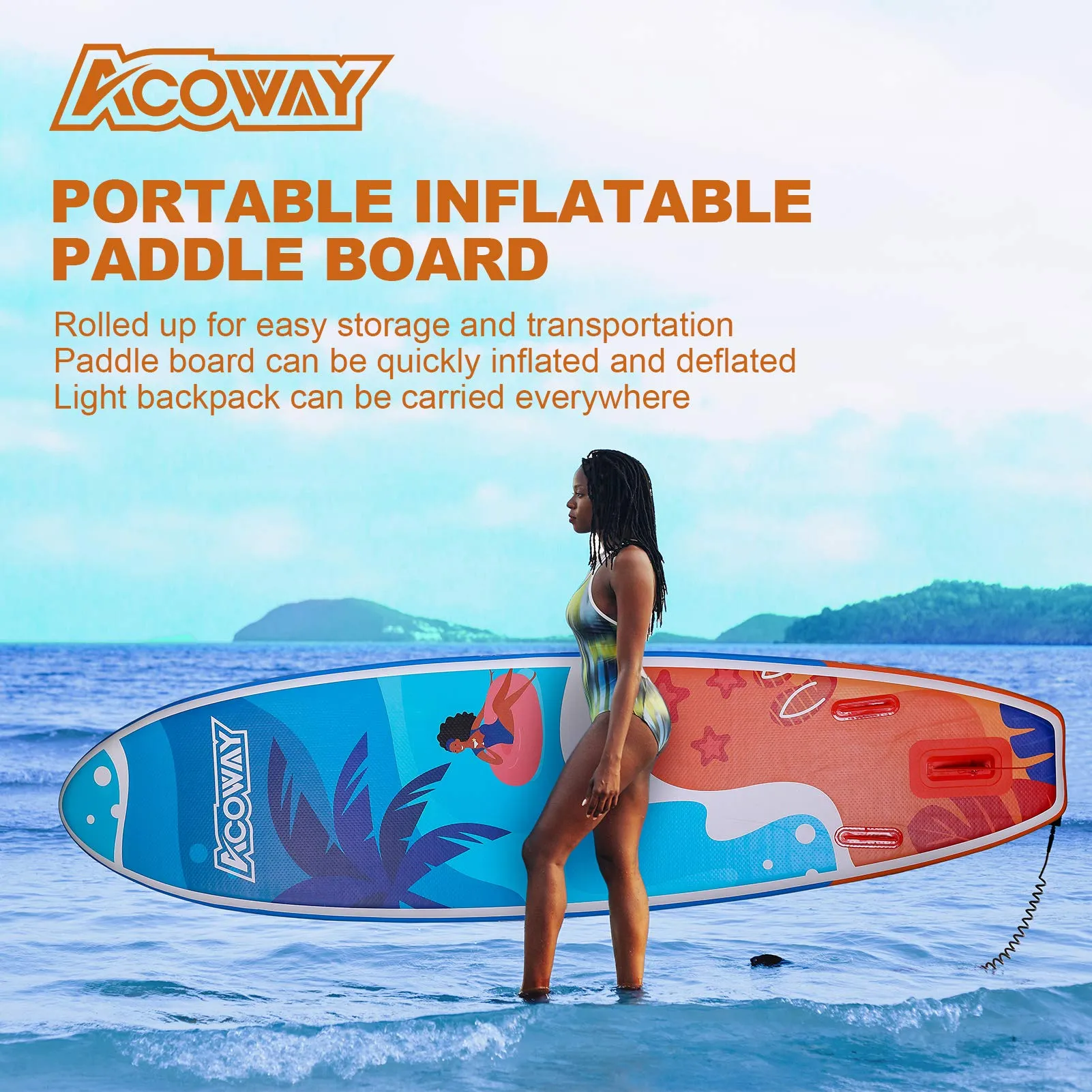 Paddleboard Inflatable, 10'6 33"6" - Paddle Boards for Adults & Youth, Inflatable SUP