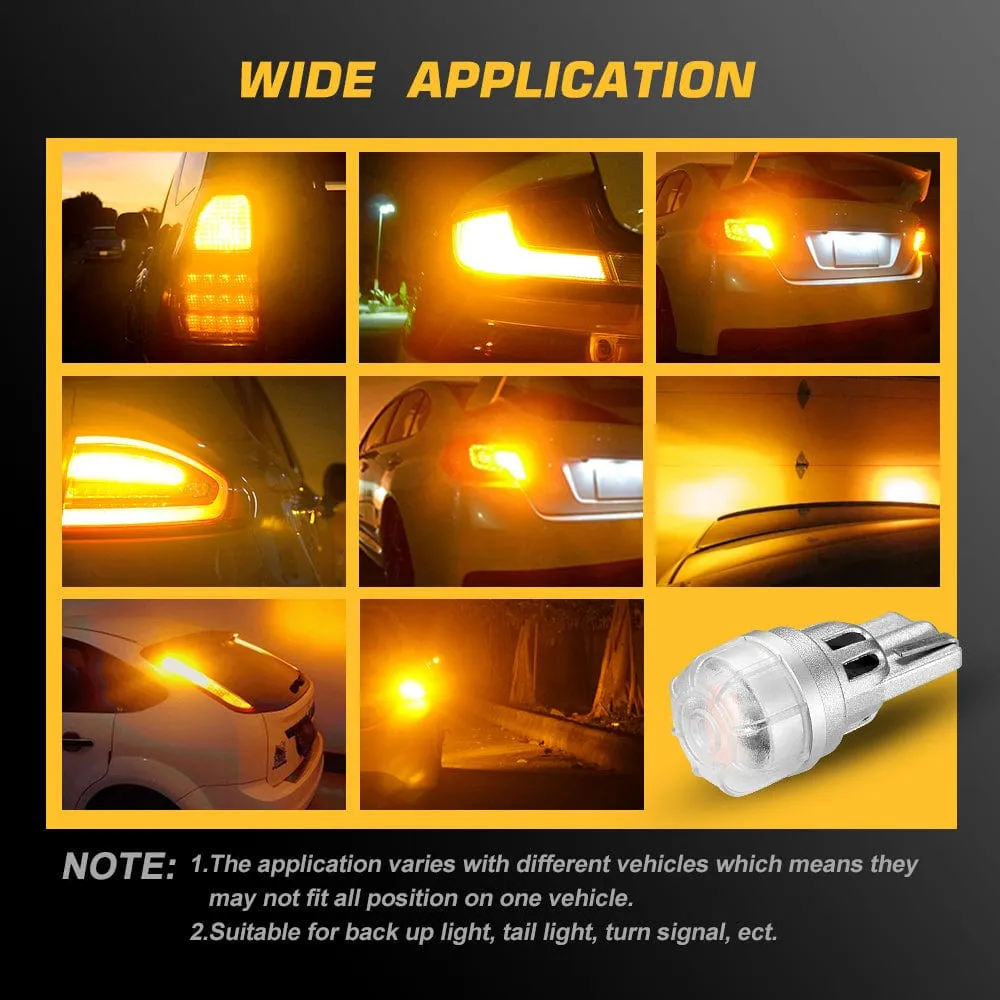 T10 158 161 168 194 T10O Front Side Marker Front Parking Light License Plate Light Signal Light Fog Light - Amber