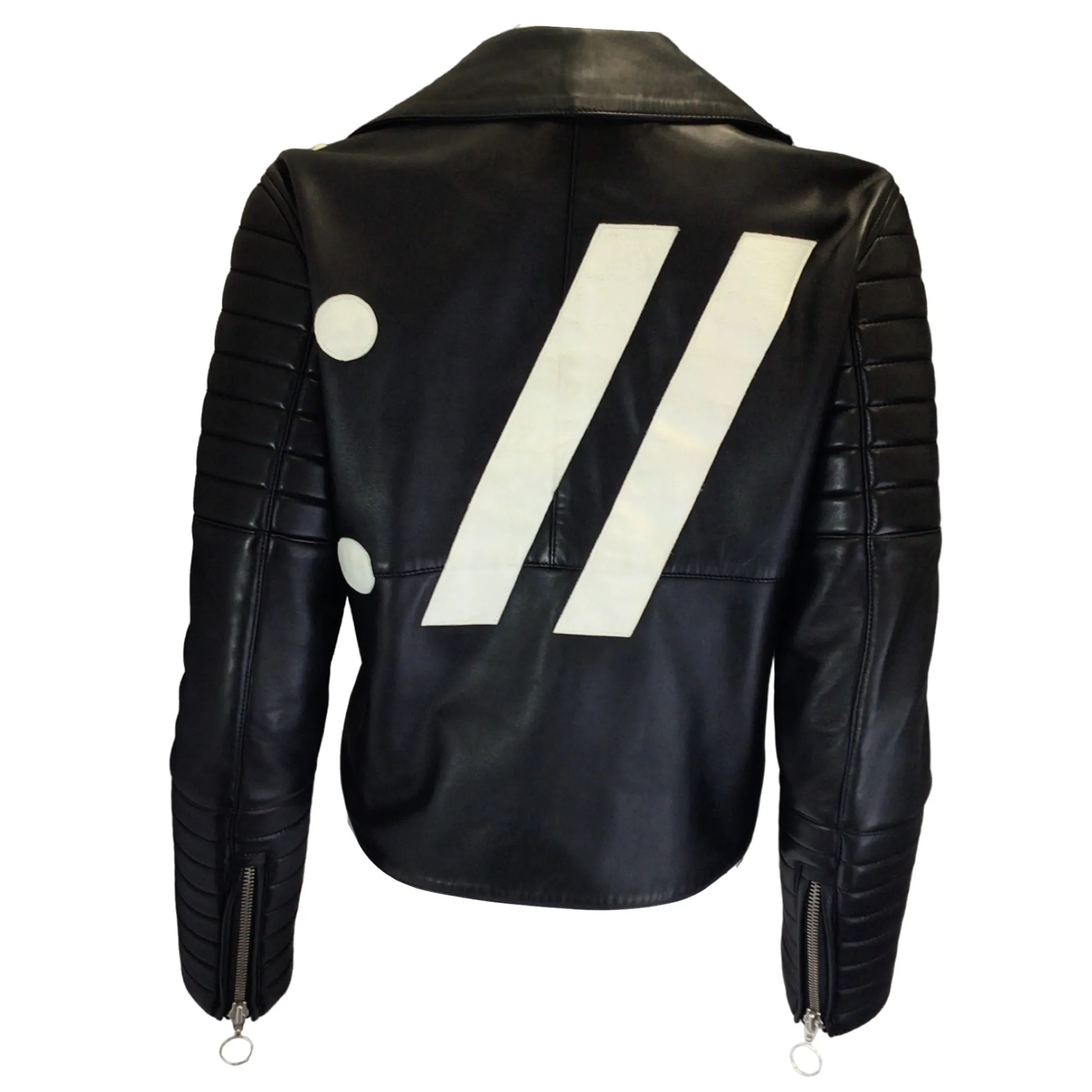 The Arrivals Black Quilted Moto Zip Lambskin Leather Jacket