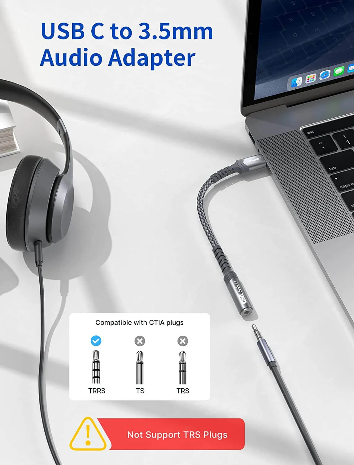 USB-C to 3.5mm Audio Adapter