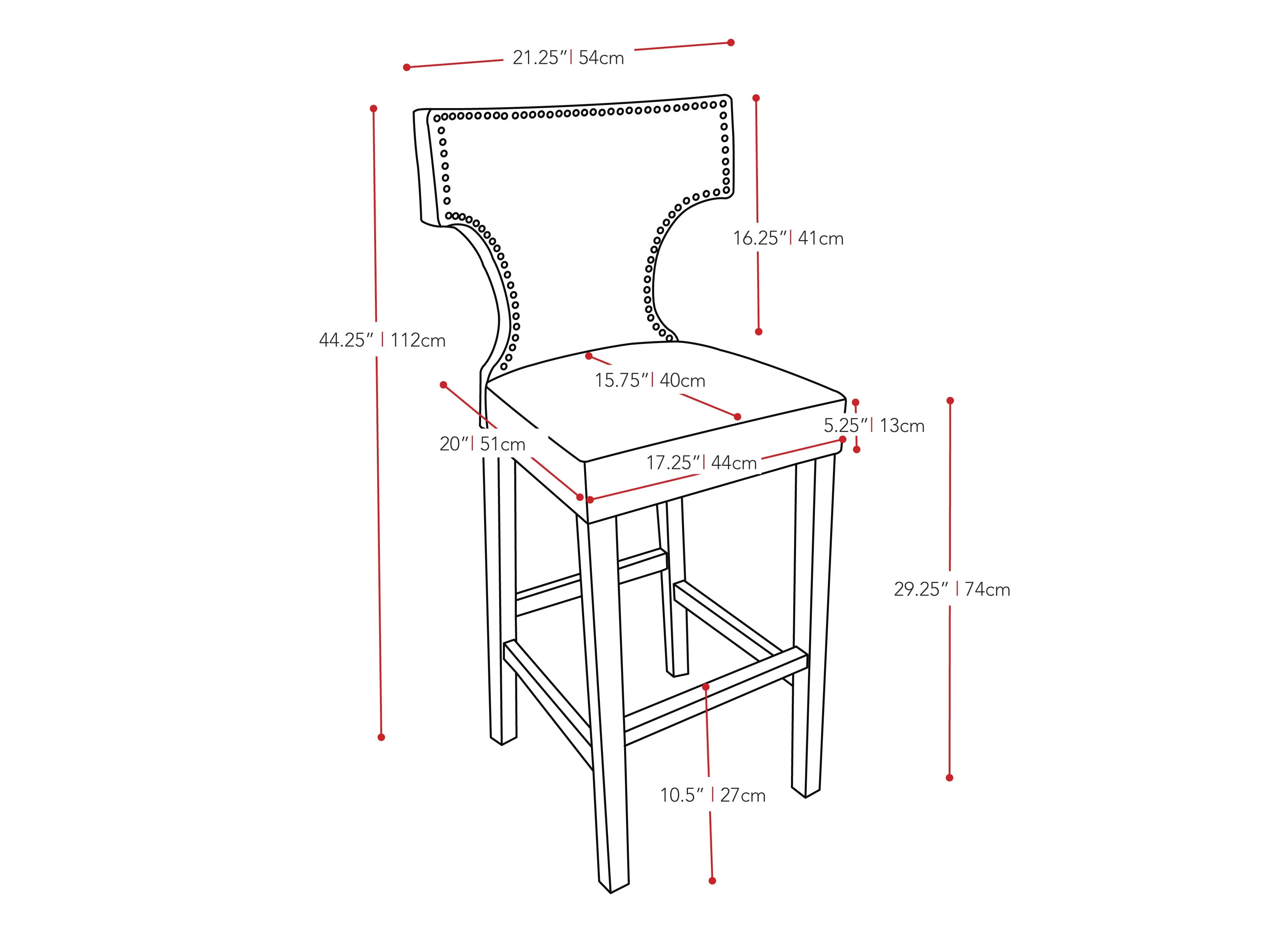 White Bar Height Bar Stools, Set of 2