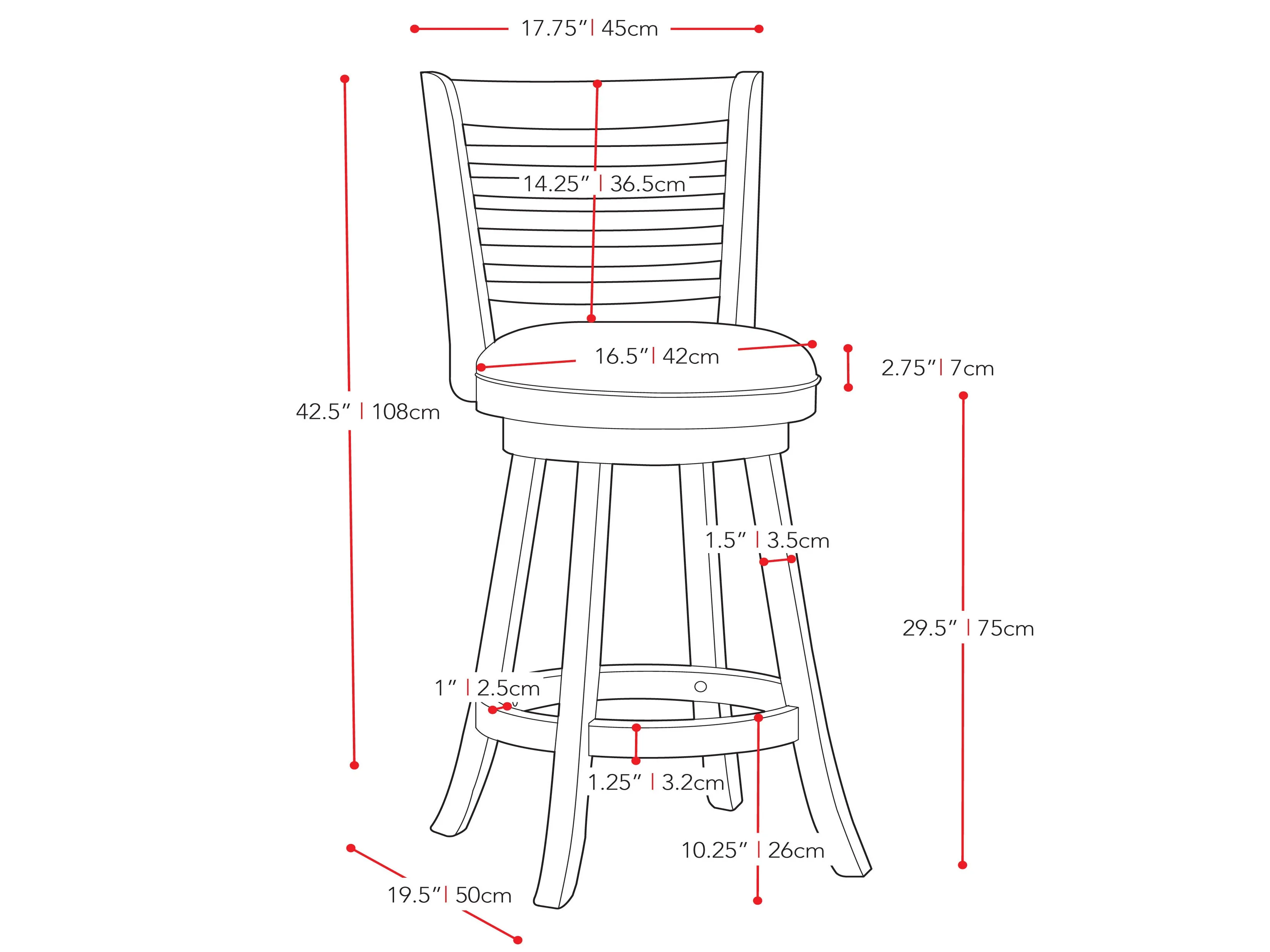 White Bar Height Bar Stools, Set of 2