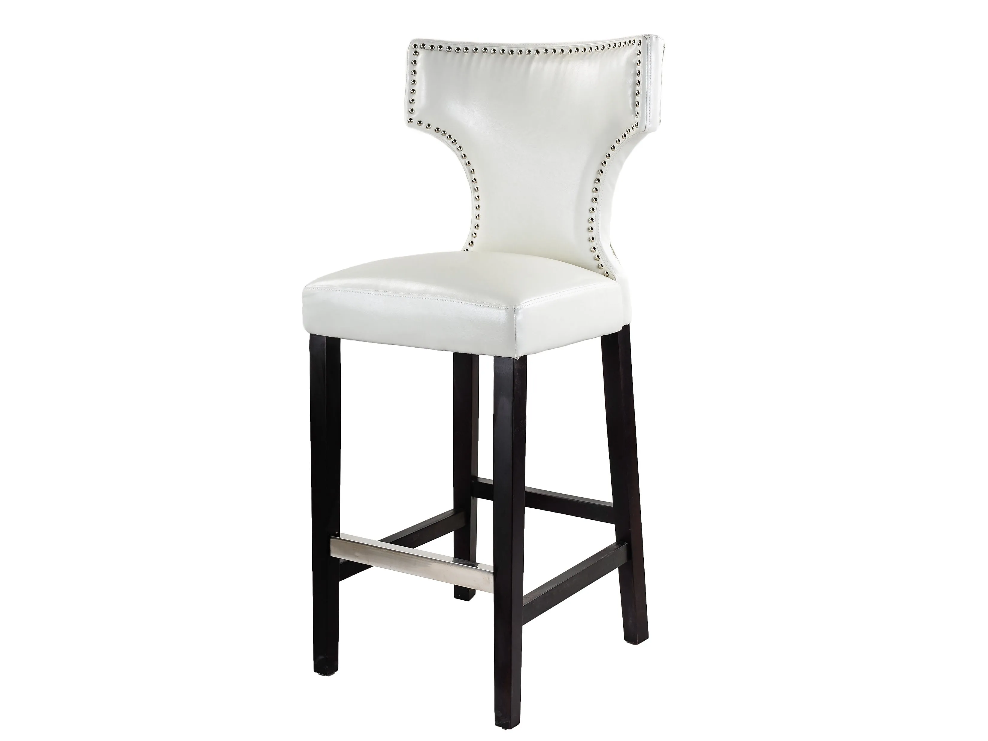 White Bar Height Bar Stools, Set of 2