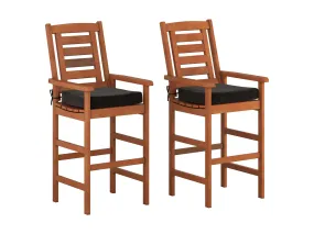 Wooden Bar Stools, Set of 2